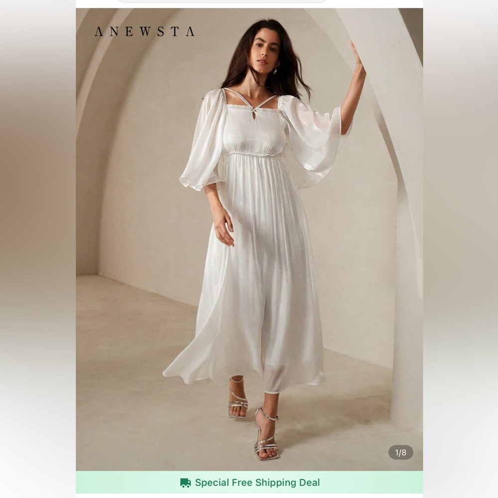 Aje White Textured Dress